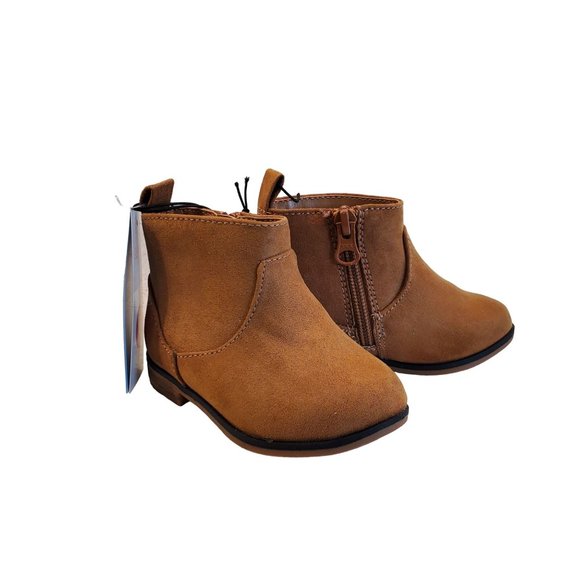 Cat & Jack Brown Boots Toddler Tan Boots Ankle Boots Slip on Boots - Picture 2 of 10